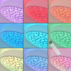 hofstein Plafonnier Agodim LED Blanc, 1 lumière, Télécommandes, Changeur de couleurs