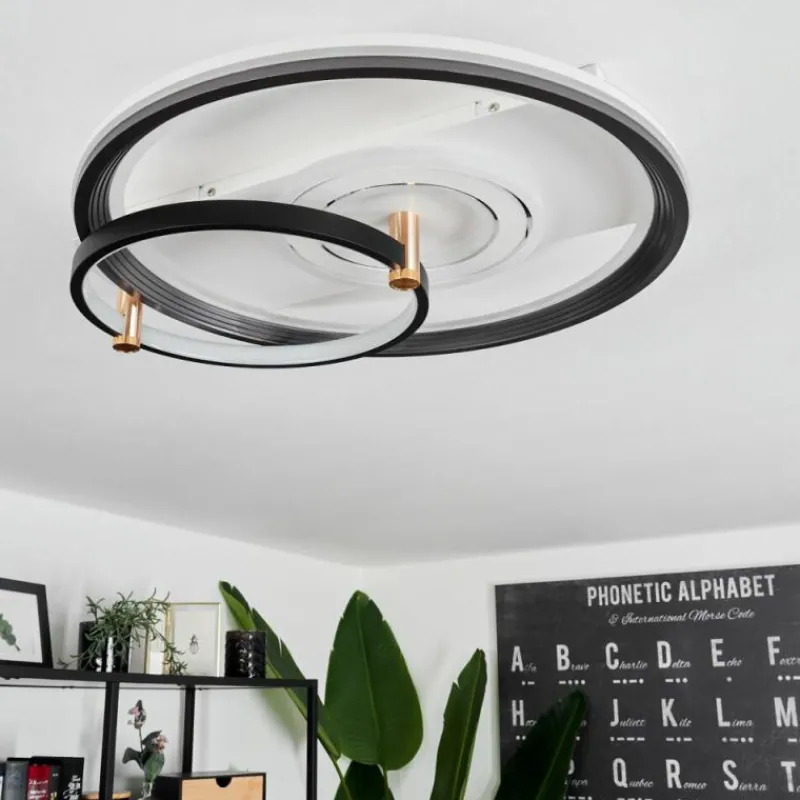 Lampes Dorées-hofstein Plafonnier Agordela LED Or, Blanc, 1 lumière