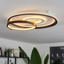 Lampes Dorées-hofstein Plafonnier Agordela LED Or, Blanc, 1 lumière