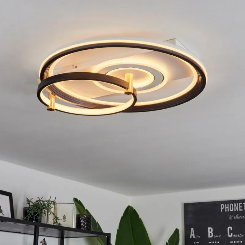 Lampes Dorées-hofstein Plafonnier Agordela LED Or, Blanc, 1 lumière