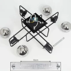 hofstein Plafonnier Agropoli Noir, 4 lumières