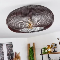 Lampes Vintages & Rétros-hofstein Plafonnier Agueda Cuivre, Nickel mat, Noir, 1 lumière