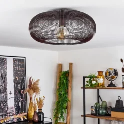 Lampes Vintages & Rétros-hofstein Plafonnier Agueda Cuivre, Nickel mat, Noir, 1 lumière