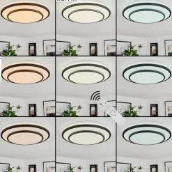 hofstein Plafonnier Almograve LED Blanc, 1 lumière, Télécommandes