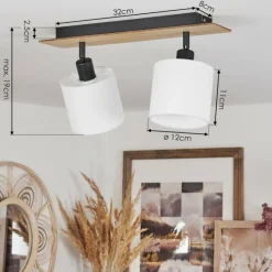 Lampes En Tissu-hofstein Plafonnier Alsen Bois clair, Noir, 2 lumières