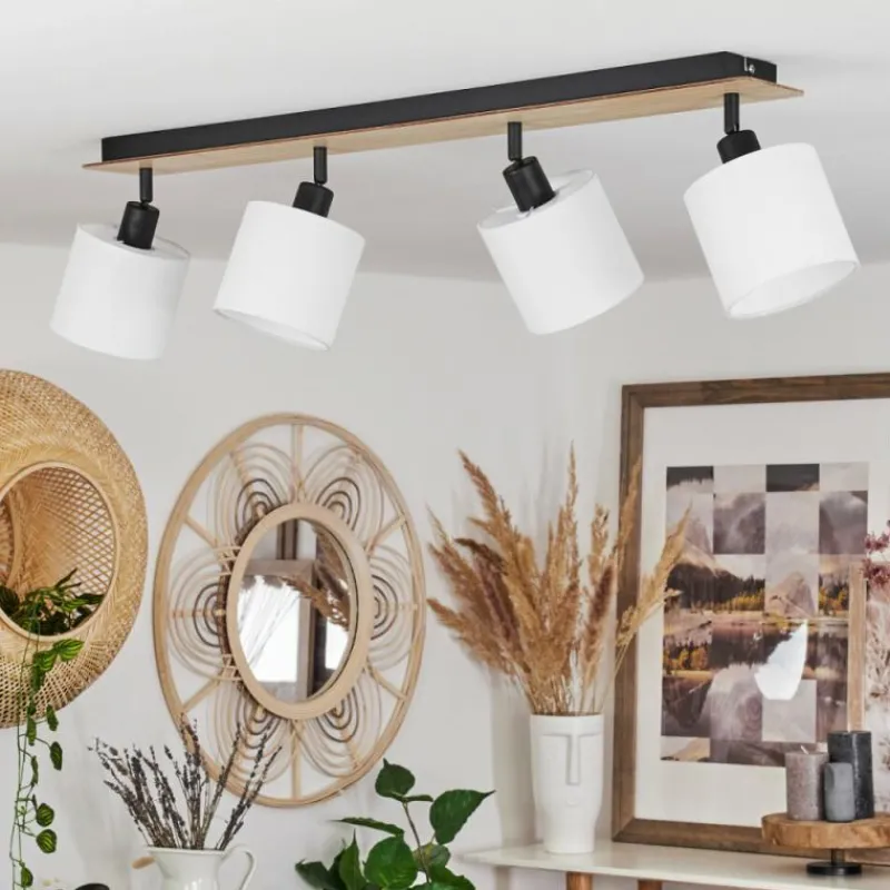 Lampes En Tissu-hofstein Plafonnier Alsen Bois clair, Noir, 4 lumières