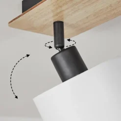 Lampes En Tissu-hofstein Plafonnier Alsen Bois clair, Noir, 4 lumières