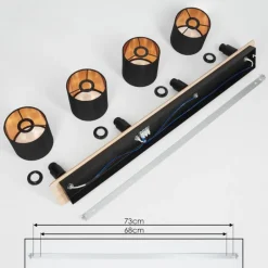 Lampes En Tissu-hofstein Plafonnier Alsen Bois clair, Noir, 4 lumières