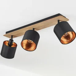 Lampes En Tissu-hofstein Plafonnier Alsen Bois foncé, Noir, 3 lumières