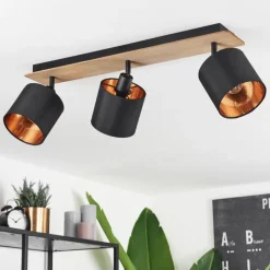 Lampes En Tissu-hofstein Plafonnier Alsen Bois foncé, Noir, 3 lumières