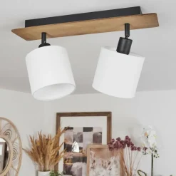 Lampes En Tissu-hofstein Plafonnier Alsen Bois foncé, Noir, 2 lumières