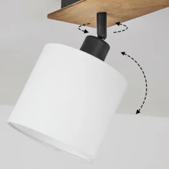 Lampes En Tissu-hofstein Plafonnier Alsen Bois foncé, 3 lumières