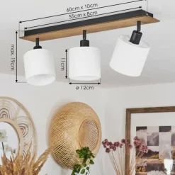Lampes En Tissu-hofstein Plafonnier Alsen Bois foncé, 3 lumières