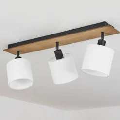 Lampes En Tissu-hofstein Plafonnier Alsen Bois foncé, 3 lumières