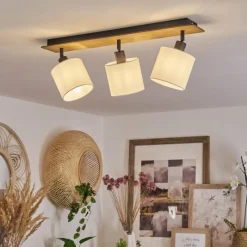 Lampes En Tissu-hofstein Plafonnier Alsen Bois foncé, 3 lumières