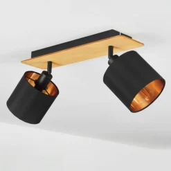 Lampes En Tissu-hofstein Plafonnier Alsen Brun, Noir, 2 lumières