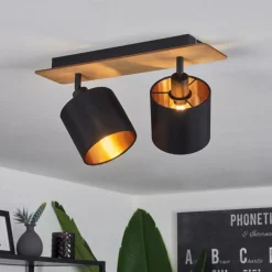 Lampes En Tissu-hofstein Plafonnier Alsen Brun, Noir, 2 lumières