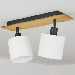 Lampes En Tissu-hofstein Plafonnier Alsen Écru, Noir, 2 lumières