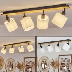 Lampes En Tissu-hofstein Plafonnier Alsen Écru, Noir, 4 lumières
