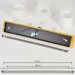 Lampes En Tissu-hofstein Plafonnier Alsen Écru, Noir, 3 lumières