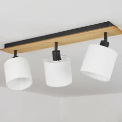 Lampes En Tissu-hofstein Plafonnier Alsen Écru, Noir, 3 lumières