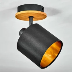 Lampes En Tissu-hofstein Plafonnier Alsen Écru, Noir, 1 lumière