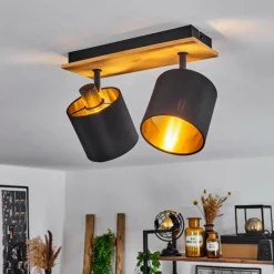 Lampes En Tissu-hofstein Plafonnier Alsen Écru, Noir, 2 lumières