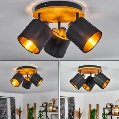 Lampes En Tissu-hofstein Plafonnier Alsen Écru, Noir, 3 lumières