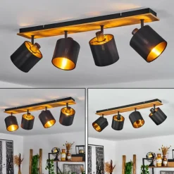 Lampes En Tissu-hofstein Plafonnier Alsen Écru, Noir, 4 lumières