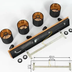 Lampes En Tissu-hofstein Plafonnier Alsen Écru, Noir, 4 lumières