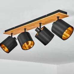 Lampes En Tissu-hofstein Plafonnier Alsen Écru, Noir, 4 lumières