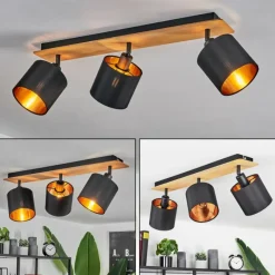 Lampes En Tissu-hofstein Plafonnier Alsen Écru, Noir, 3 lumières