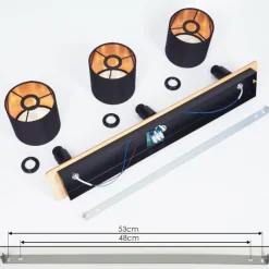 Lampes En Tissu-hofstein Plafonnier Alsen Écru, Noir, 3 lumières