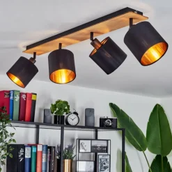 Lampes En Tissu-hofstein Plafonnier Alsen Écru, Noir, 4 lumières