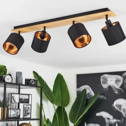 Lampes En Tissu-hofstein Plafonnier Alsen Écru, Noir, 4 lumières