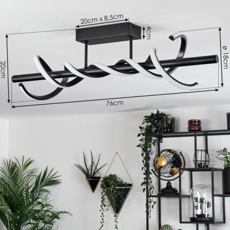 hofstein Plafonnier Alvarim LED Noir, 1 lumière