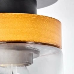 Suspension Verre Fumé-hofstein Plafonnier Amignon Noir, 1 lumière