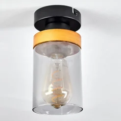 Suspension Verre Fumé-hofstein Plafonnier Amignon Noir, 1 lumière