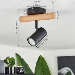 hofstein Plafonnier Arbrentin Écru, Noir, 1 lumière