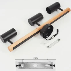 Lampes En Bois-hofstein Plafonnier Arbrentin Écru, Noir, 3 lumières