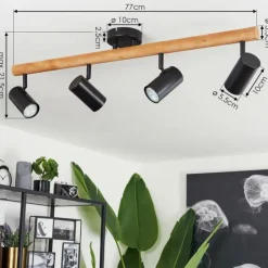 hofstein Plafonnier Arbrentin Écru, Noir, 4 lumières