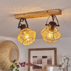 Luminaires Scandinaves-hofstein Plafonnier Auboncourt Écru, 2 lumières