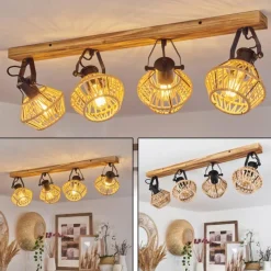 Style Boho-Chic-hofstein Plafonnier Auboncourt Écru, 4 lumières