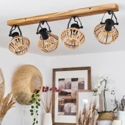 Style Boho-Chic-hofstein Plafonnier Auboncourt Écru, 4 lumières