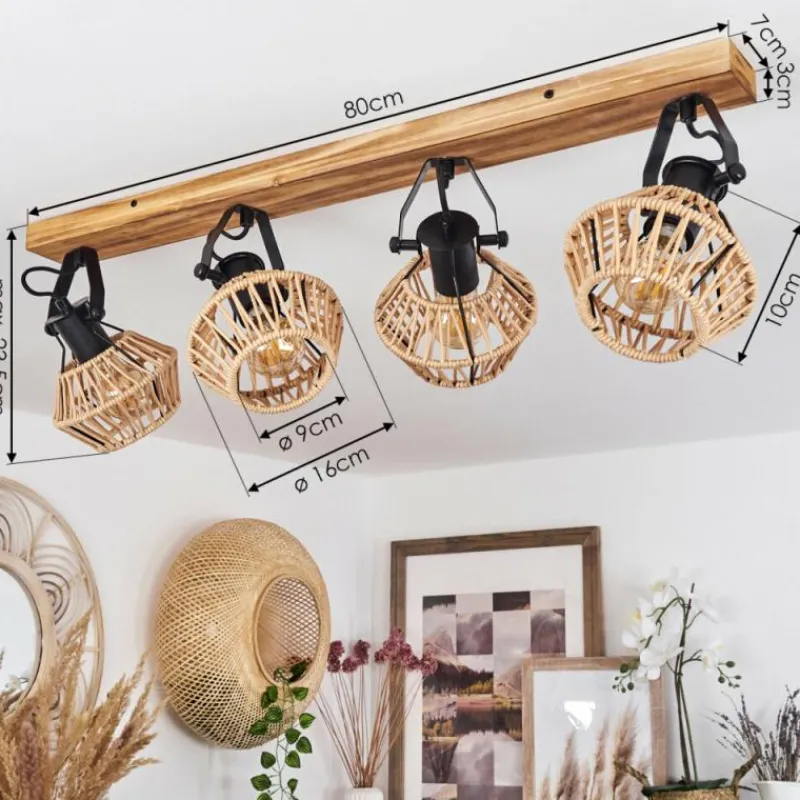 Style Boho-Chic-hofstein Plafonnier Auboncourt Écru, 4 lumières