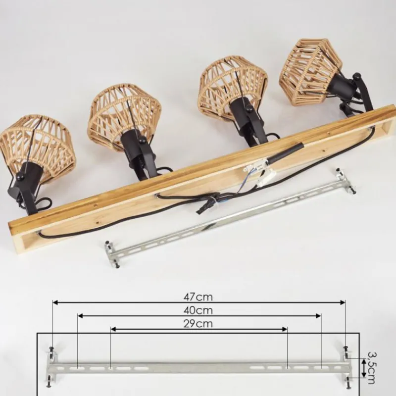 Style Boho-Chic-hofstein Plafonnier Auboncourt Écru, 4 lumières