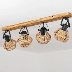 Style Boho-Chic-hofstein Plafonnier Auboncourt Écru, 4 lumières