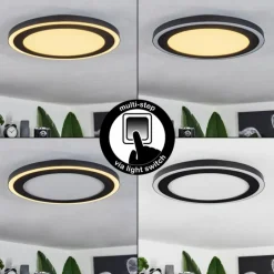 hofstein Plafonnier Audrieu LED Noir, 2 lumières