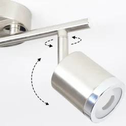 hofstein Plafonnier Autilla LED Nickel mat, Blanc, 2 lumières