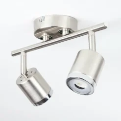 hofstein Plafonnier Autilla LED Nickel mat, Blanc, 2 lumières